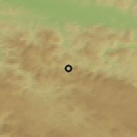 Shaded relief of the 52 km around Kladanj, drawn from the GMTED2010 grid