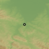 Shaded relief of the 52 km around Klašnice, drawn from the GMTED2010 grid