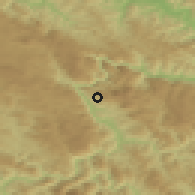 Shaded relief of the 52 km around Klašnik, drawn from the GMTED2010 grid