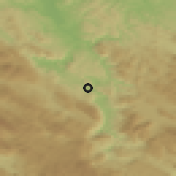 Shaded relief of the 52 km around Ključ, drawn from the GMTED2010 grid