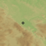 Shaded relief of the 52 km around Klokot, drawn from the GMTED2010 grid