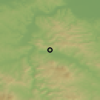 Shaded relief of the 52 km around Klokotnica, drawn from the GMTED2010 grid