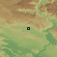 Shaded relief of the 52 km around Knešpolje, drawn from the GMTED2010 grid