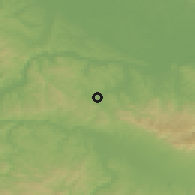 Shaded relief of the 51 km around Knežica, drawn from the GMTED2010 grid
