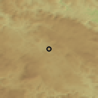Shaded relief of the 52 km around Knežina, drawn from the GMTED2010 grid