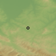 Shaded relief of the 52 km around Kokori, drawn from the GMTED2010 grid
