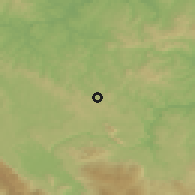 Shaded relief of the 52 km around Konjodor, drawn from the GMTED2010 grid