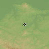 Shaded relief of the 52 km around Konjuhovci, drawn from the GMTED2010 grid