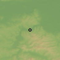 Shaded relief of the 52 km around Koprivna, drawn from the GMTED2010 grid