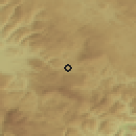 Shaded relief of the 52 km around Koran, drawn from the GMTED2010 grid