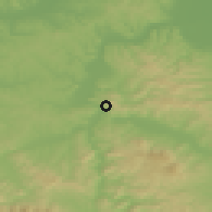 Shaded relief of the 52 km around Kostajnica, drawn from the GMTED2010 grid