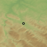 Shaded relief of the 52 km around Kotor Varoš, drawn from the GMTED2010 grid