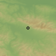 Shaded relief of the 52 km around Kozarac, drawn from the GMTED2010 grid