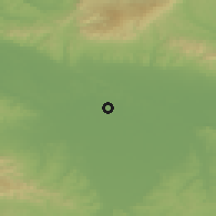 Shaded relief of the 51 km around Kozinci, drawn from the GMTED2010 grid