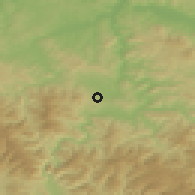Shaded relief of the 52 km around Kreševac, drawn from the GMTED2010 grid