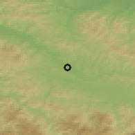 Shaded relief of the 52 km around Krtova, drawn from the GMTED2010 grid