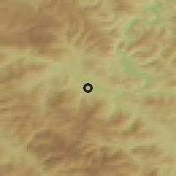 Shaded relief of the 52 km around Kruščica (Vitez), drawn from the GMTED2010 grid