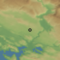 Shaded relief of the 52 km around Kruševo, drawn from the GMTED2010 grid