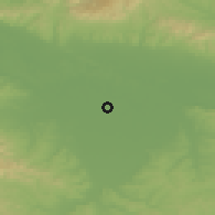 Shaded relief of the 51 km around Laminci, drawn from the GMTED2010 grid