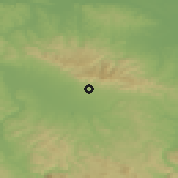 Shaded relief of the 52 km around Lamovita, drawn from the GMTED2010 grid