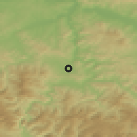 Shaded relief of the 52 km around Liješnica, drawn from the GMTED2010 grid