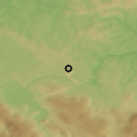 Shaded relief of the 52 km around Liskovac, drawn from the GMTED2010 grid