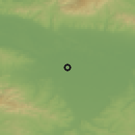Shaded relief of the 51 km around Liskovac, drawn from the GMTED2010 grid