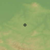 Shaded relief of the 52 km around Lišnja, drawn from the GMTED2010 grid