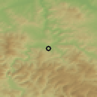 Shaded relief of the 52 km around Ljeskovica, drawn from the GMTED2010 grid
