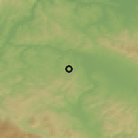 Shaded relief of the 52 km around Ljubija, drawn from the GMTED2010 grid