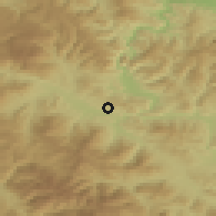 Shaded relief of the 52 km around Ahmići, drawn from the GMTED2010 grid