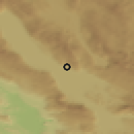 Shaded relief of the 52 km around Ljubunčić, drawn from the GMTED2010 grid