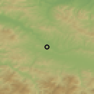 Shaded relief of the 52 km around Lukavac, drawn from the GMTED2010 grid
