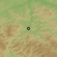 Shaded relief of the 52 km around Lupoglav, drawn from the GMTED2010 grid