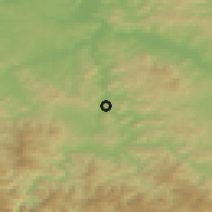 Shaded relief of the 52 km around Maglaj, drawn from the GMTED2010 grid