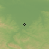 Shaded relief of the 52 km around Maglajani, drawn from the GMTED2010 grid