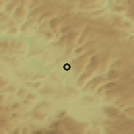 Shaded relief of the 52 km around Mahale, drawn from the GMTED2010 grid