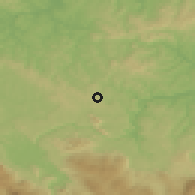 Shaded relief of the 52 km around Mahmić Selo, drawn from the GMTED2010 grid