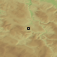 Shaded relief of the 52 km around Majdan, drawn from the GMTED2010 grid