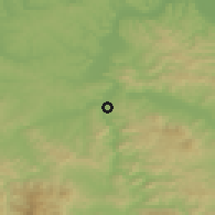 Shaded relief of the 52 km around Makljenovac, drawn from the GMTED2010 grid