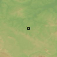 Shaded relief of the 51 km around Mala Kladuša, drawn from the GMTED2010 grid