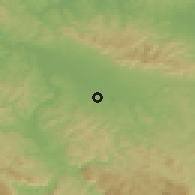 Shaded relief of the 52 km around Marićka, drawn from the GMTED2010 grid