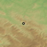 Shaded relief of the 52 km around Maslovare, drawn from the GMTED2010 grid