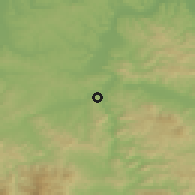 Shaded relief of the 52 km around Matuzići, drawn from the GMTED2010 grid