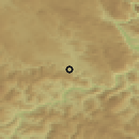 Shaded relief of the 52 km around Mesići, drawn from the GMTED2010 grid
