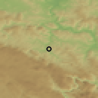 Shaded relief of the 52 km around Milići, drawn from the GMTED2010 grid