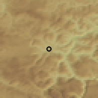 Shaded relief of the 52 km around Miljevina, drawn from the GMTED2010 grid