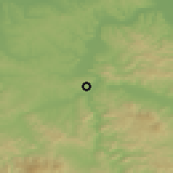 Shaded relief of the 52 km around Miljkovac, drawn from the GMTED2010 grid