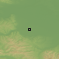 Shaded relief of the 52 km around Miloševac, drawn from the GMTED2010 grid
