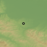 Shaded relief of the 52 km around Mionica, drawn from the GMTED2010 grid